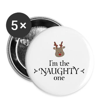 weihnachten - Buttons groß 56 mm (5er Pack) - Weiß - Vorne