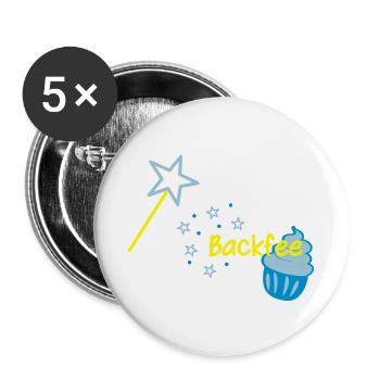 Cupcaki Backfee - Buttons groß 56 mm (5er Pack) - Weiß - Vorne