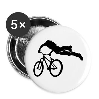 masterfitness_biker_freestyle - Lot de 5 grands badges (56 mm) - blanc - Devant