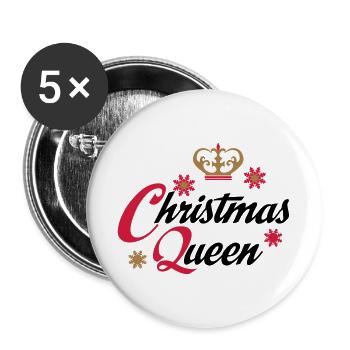 Noël - Lot de 5 grands badges (56 mm) - blanc - Devant