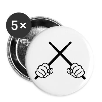 drummer__f1 - Lot de 5 grands badges (56 mm) - blanc - Devant