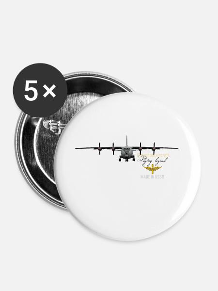 Antonov 12 - Buttons groß 56 mm (5er Pack) - Weiß