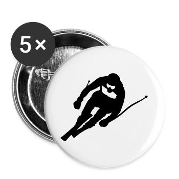 ski_6 - Lot de 5 grands badges (56 mm) - blanc - Devant
