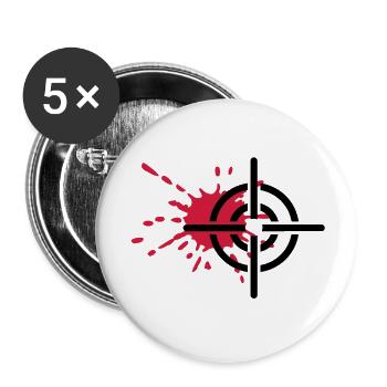 Fadenkreuz - Buttons groß 56 mm (5er Pack) - Weiß - Vorne