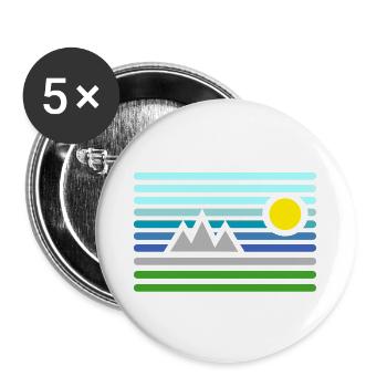Berge - Buttons groß 56 mm (5er Pack) - Weiß - Vorne