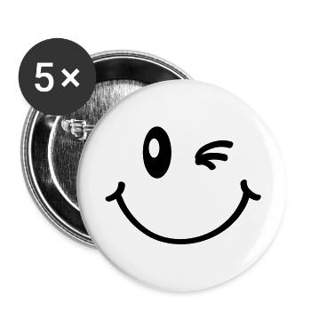 smile___f1 - Buttons groß 56 mm (5er Pack) - Weiß - Vorne