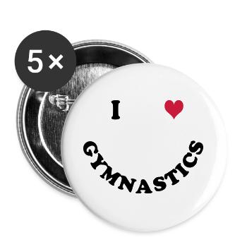 gymnastics - Buttons large 2.2''/56 mm (5-pack) - white - Front
