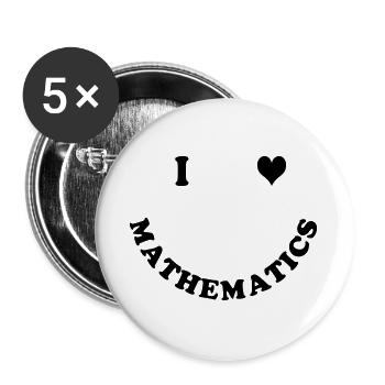 mathematics - Buttons large 2.2''/56 mm (5-pack) - white - Front
