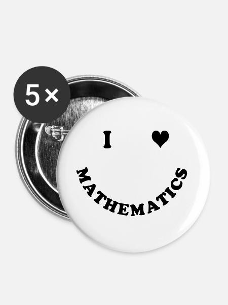 Mathematik - Buttons groß 56 mm (5er Pack) - Weiß