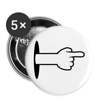 hole wall floor arm hand cartoon cartoon pointing show - Buttons large 2.2''/56 mm (5-pack) - white - Front