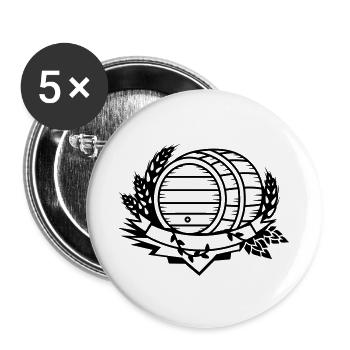 Un tonneau de bière - Lot de 5 grands badges (56 mm) - blanc - Devant