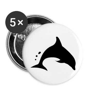 dolfijn dolphin - Buttons groß 56 mm (5er Pack) - Weiß - Vorne