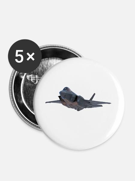 F-35 - Buttons groß 56 mm (5er Pack) - Weiß