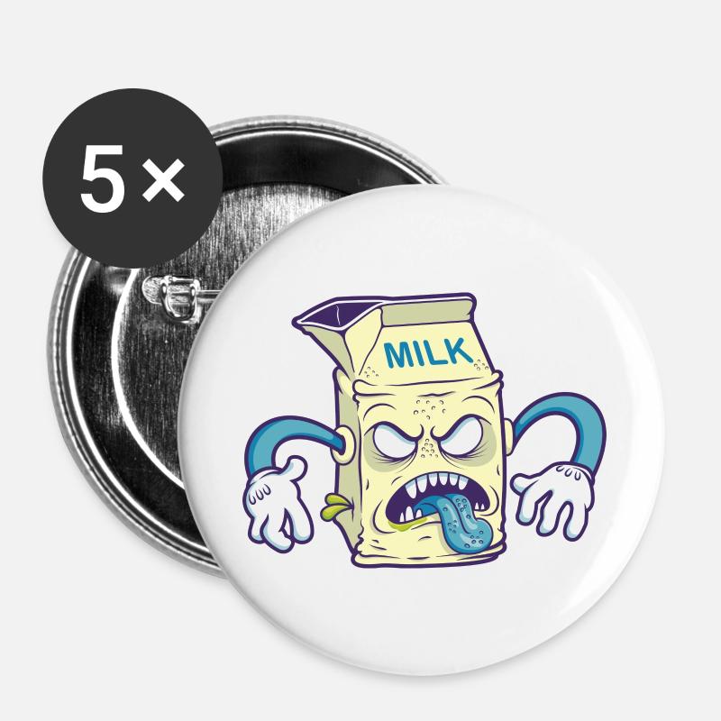 Milk Bad - Buttons large 2.2''/56 mm (5-pack) - white