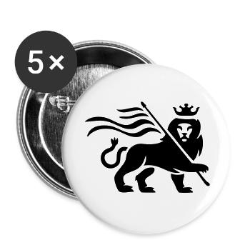 Reggae lion - Buttons large 2.2''/56 mm (5-pack) - white - Front
