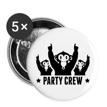 party_crew_affen_g1 - Buttons large 2.2''/56 mm (5-pack) - white - Front