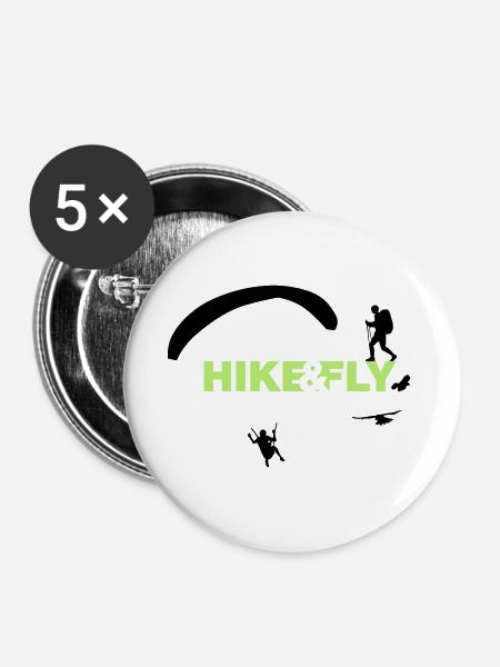 Hike Fly - Buttons groß 56 mm (5er Pack) - Weiß