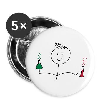 Chemie - Buttons groß 56 mm (5er Pack) - Weiß - Vorne