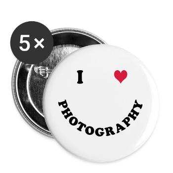 Fotografie - Buttons groß 56 mm (5er Pack) - Weiß - Vorne