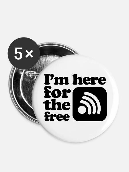 internet - Buttons groß 56 mm (5er Pack) - Weiß