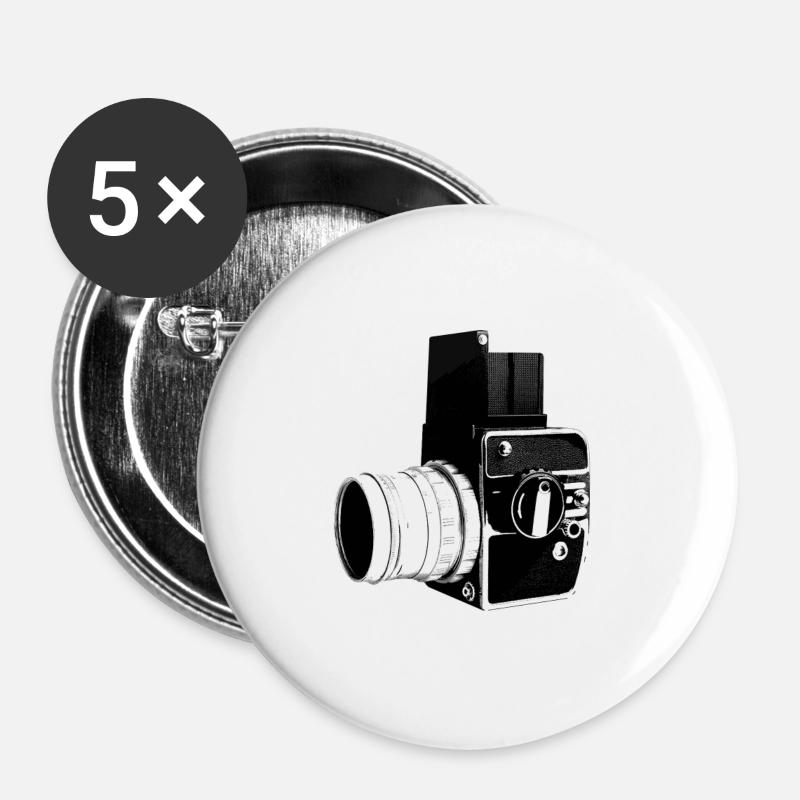 Old camera - Buttons large 2.2''/56 mm (5-pack) - white