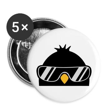 Cool Penguin Bird - Buttons groß 56 mm (5er Pack) - Weiß - Vorne