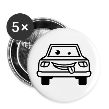 Cartoon Car - Lot de 5 grands badges (56 mm) - blanc - Devant