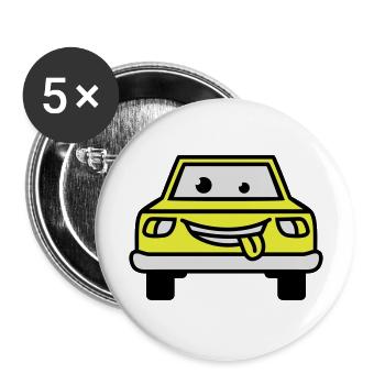 Cartoon Car - Lot de 5 grands badges (56 mm) - blanc - Devant