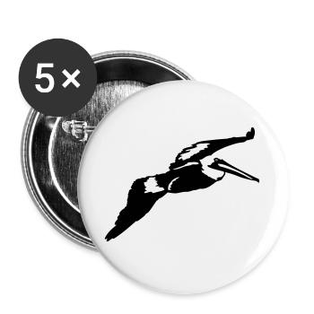 Pelican - Lot de 5 grands badges (56 mm) - blanc - Devant