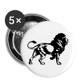 lion - Buttons groß 56 mm (5er Pack) - Weiß - Vorne