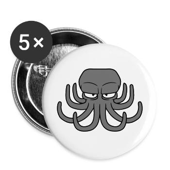 Pieuvre, pieuvre, pieuvre, céphalopode, mauvais œil - Lot de 5 grands badges (56 mm) - blanc - Devant