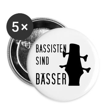 Bassisten sind bässer! - Ibanez E-Bass - Buttons groß 56 mm (5er Pack) - Weiß - Vorne