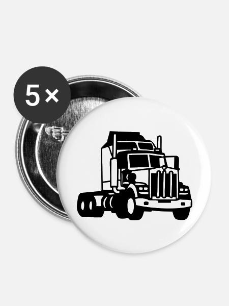 lkw - Buttons groß 56 mm (5er Pack) - Weiß