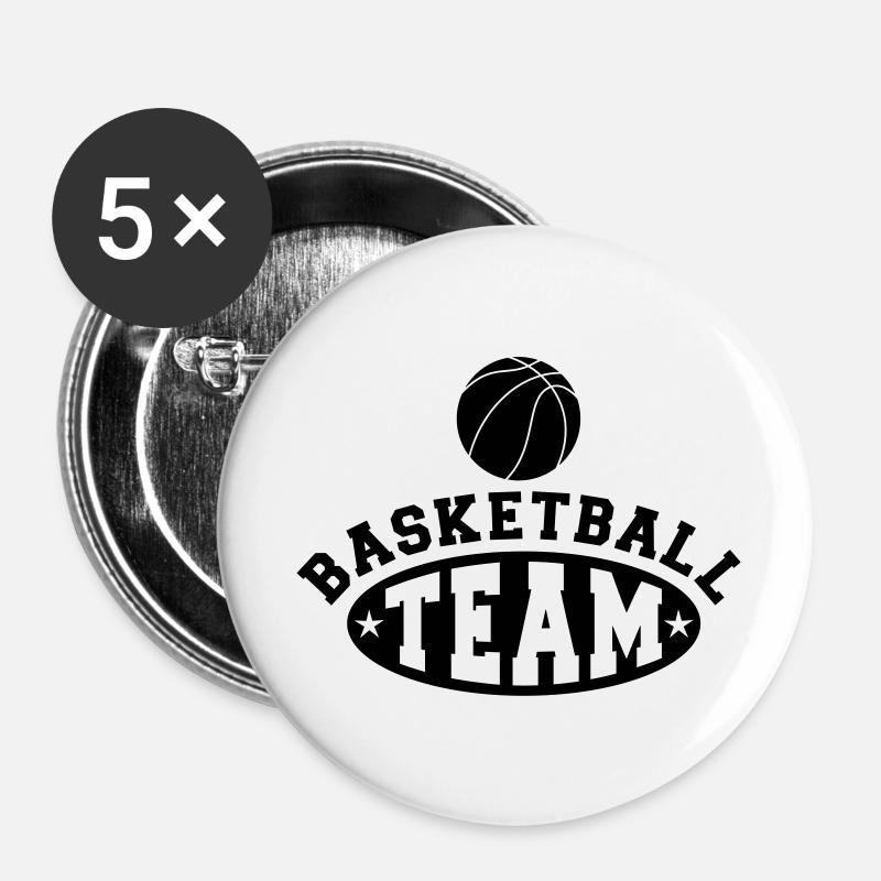 Basketball Team - Buttons large 2.2''/56 mm (5-pack) - white