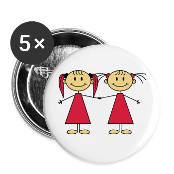Best Friends Girls - Lot de 5 grands badges (56 mm) - blanc - Devant