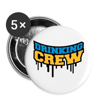 Drinking Crew Graffiti - Buttons groß 56 mm (5er Pack) - Weiß - Vorne