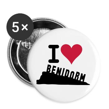 Crimson Heart Love Typography - Buttons large 2.2''/56 mm (5-pack) - white - Front