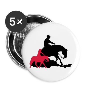 Reining vs Ranch Riding - Buttons groß 56 mm (5er Pack) - Weiß - Vorne