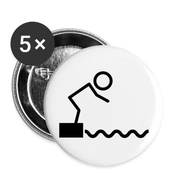 swimming_f1 - Buttons groß 56 mm (5er Pack) - Weiß - Vorne