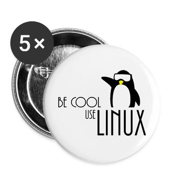 be cool use linux - Buttons large 2.2''/56 mm (5-pack) - white - Front