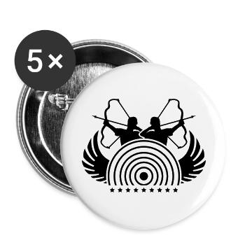 bogensport_gy1 - Lot de 5 grands badges (56 mm) - blanc - Devant