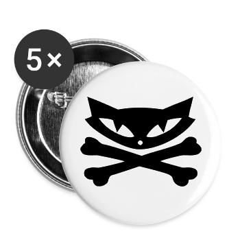Cat - Buttons groß 56 mm (5er Pack) - Weiß - Vorne