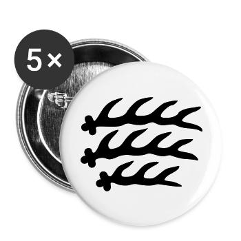 Hirschstangen - Buttons groß 56 mm (5er Pack) - Weiß - Vorne