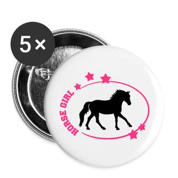 Horse Girl T-shirt/ Hoodie Design - Buttons large 2.2''/56 mm (5-pack) - white - Front