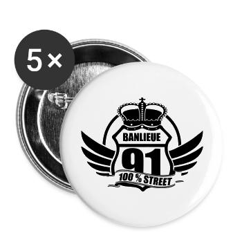 COMMUTER 91 - Buttons groß 56 mm (5er Pack) - Weiß - Vorne