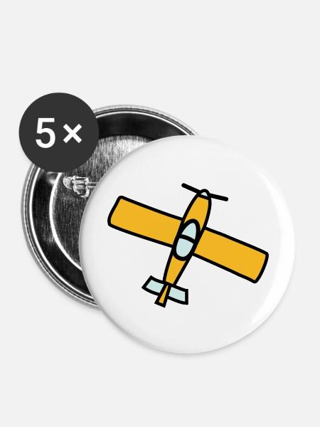 Airplane Design - Buttons groß 56 mm (5er Pack) - Weiß