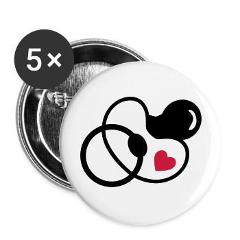 baby - pacifier - Buttons large 2.2''/56 mm (5-pack) - white - Front