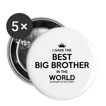 i have the best big brother in the world - Lot de 5 grands badges (56 mm) - blanc - Devant