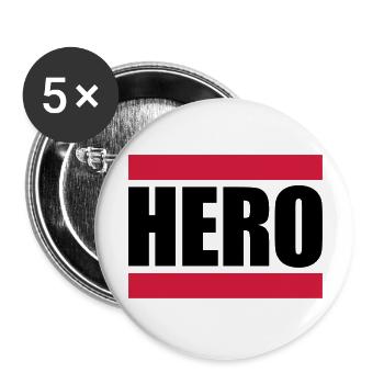Cool Super Hero Logo Design - Buttons groß 56 mm (5er Pack) - Weiß - Vorne