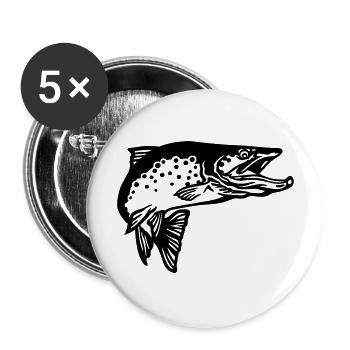 forelle2 - Buttons groß 56 mm (5er Pack) - Weiß - Vorne